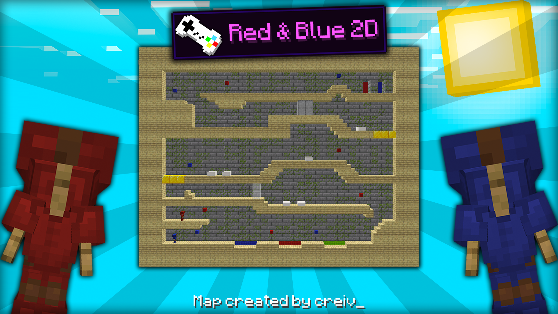 Unduh Red & Blue 2D 1.0 untuk Minecraft 1.19.2