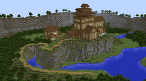 Unduh Cliffside Wooden Mansion untuk Minecraft 1.12
